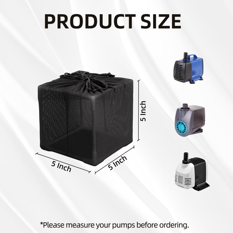 Fineday Pond Filter  Anti-Clogging Outdoor Mesh Water Pump Cover Barrier Bag Box Basket (5 inch) - Image 4